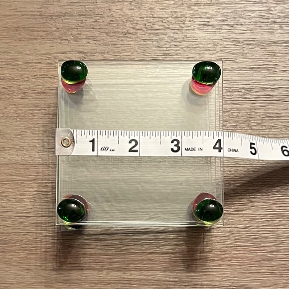 Clear Glass Coasters with Colorful Fused Glass Corners, 4" x 4" - Picture 8 of 9